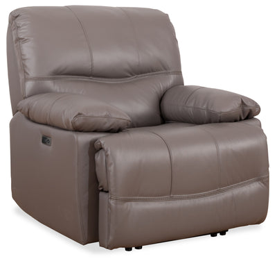 Franco 42.5" Genuine Leather Zero Gravity Power Reclining Chair with USB Port - Grey | Fauteuil à inclinaison électrique Franco de 42,5 po en cuir véritable avec position zéro gravité et port USB - gris