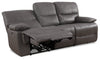 Franco 89" Genuine Leather Zero Gravity Power Reclining Sofa with USB Ports - Grey | Sofa à inclinaison électrique Franco de 89 po en cuir véritable avec position zéro gravité et ports USB - gris