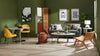 Kort & Co. Freeman 80” Linen-Look Fabric Condo Size Sofa with Wood Legs - Charcoal Grey | Sofa Freeman de Kort & Co. de 80 po de format condo en tissu d’apparence lin avec base et pattes en bois - gris anthracite