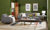Kort & Co. Freeman 37" Linen-Look Fabric Chair with Wood Legs and Tufted Back Cushion - Charcoal Grey | Fauteuil Freeman Kort & Co. de 37 po en tissu d’apparence lin avec pattes en bois et coussin de dossier capitonné - gris anthracite