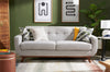 Kort & Co. Freeman 80” Linen-Look Fabric Condo Size Sofa with Wood Legs - Dove White | Sofa Freeman de Kort & Co. de 80 po de format condo en tissu d’apparence lin avec base et pattes en bois - blanc colombe