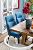 Gabi Dining Chair with Linen-Look Fabric - Blue | Chaise de salle à manger Gabi en tissu d’apparence lin - bleue