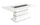 Garbo Dining Table with Glass Insert, Pedestal Base, Glam, 78.75"W - White
