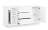 Garbo Dining Server with Storage, Glam,  64"W - White | Desserte de salle à manger somptueuse Garbo de 64 po (L) avec rangement - blanche