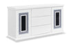 Garbo Dining Server with Storage, Glam,  64"W - White | Desserte de salle à manger somptueuse Garbo de 64 po (L) avec rangement - blanche