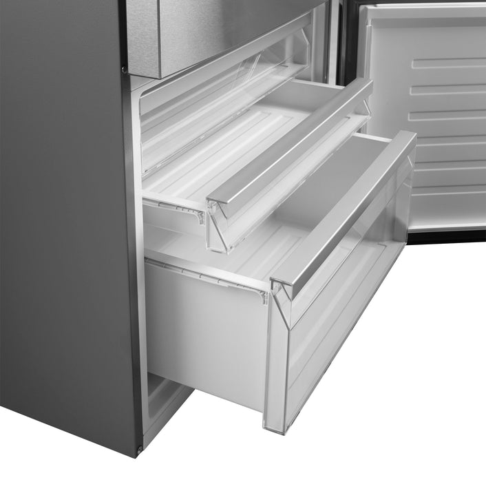 GE 31\" 17.7 Cu. Ft. Counter-Depth Bottom-Freezer Refrigerator - Stainless Steel - GBE17HYRFS 