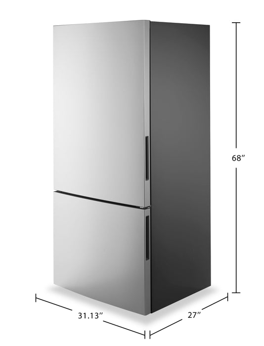 GE 31\" 17.7 Cu. Ft. Counter-Depth Bottom-Freezer Refrigerator - Stainless Steel - GBE17HYRFS 