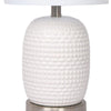 Kort & Co. Gianna 19" White and Silver Ceramic Table Lamp|Lampe de table Giada de Kort & Co. de 19 po en céramique, blanche et argentée