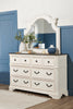 Grace Bedroom Dresser Mirror - Antique White | Miroir de commode de chambre à coucher Grace - blanc antique