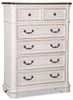Grace Bedroom Chest of Drawers with Lift-Top Storage Tray, 5-Drawer, 38"W x 52"H - Antique White | Commode verticale Grace de 38 po (L) x 52 po (H) à 5 tiroirs avec plateau de rangement à dessus relevable pour la chambre à coucher - blanc antique