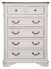 Grace Bedroom Chest of Drawers with Lift-Top Storage Tray, 5-Drawer, 38"W x 52"H - Antique White | Commode verticale Grace de 38 po (L) x 52 po (H) à 5 tiroirs avec plateau de rangement à dessus relevable pour la chambre à coucher - blanc antique