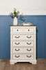 Grace Bedroom Chest of Drawers with Lift-Top Storage Tray, 5-Drawer, 38"W x 52"H - Antique White | Commode verticale Grace de 38 po (L) x 52 po (H) à 5 tiroirs avec plateau de rangement à dessus relevable pour la chambre à coucher - blanc antique