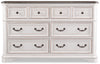 Grace Bedroom 6-Drawer Dresser, 64"W x 40"H - Antique White | Commode Grace de 64 po (L) x 40 po (H) à 6 tiroirs pour la chambre à coucher - blanc antique
