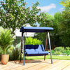 Outsunny 2 Seater Outdoor Swing Chair Porch Swing Bench With Canopy, Blue