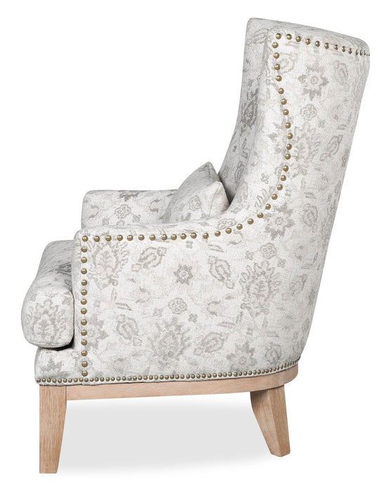 Haden 30\" Chenille Fabric Accent Chair with Wood Base and Nailhead Trim - Limbu Mint Multicolour