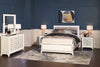 Halo Panel Bed with Headboard & Frame, LED, Glam, White - Queen Size | Lit à panneaux Halo somptueux avec tête de lit, cadre de lit et éclairage à DEL, blanc - format grand lit