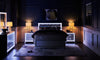 Halo Panel Bed with Headboard & Frame, LED, Glam, White - Queen Size | Lit à panneaux Halo somptueux avec tête de lit, cadre de lit et éclairage à DEL, blanc - format grand lit