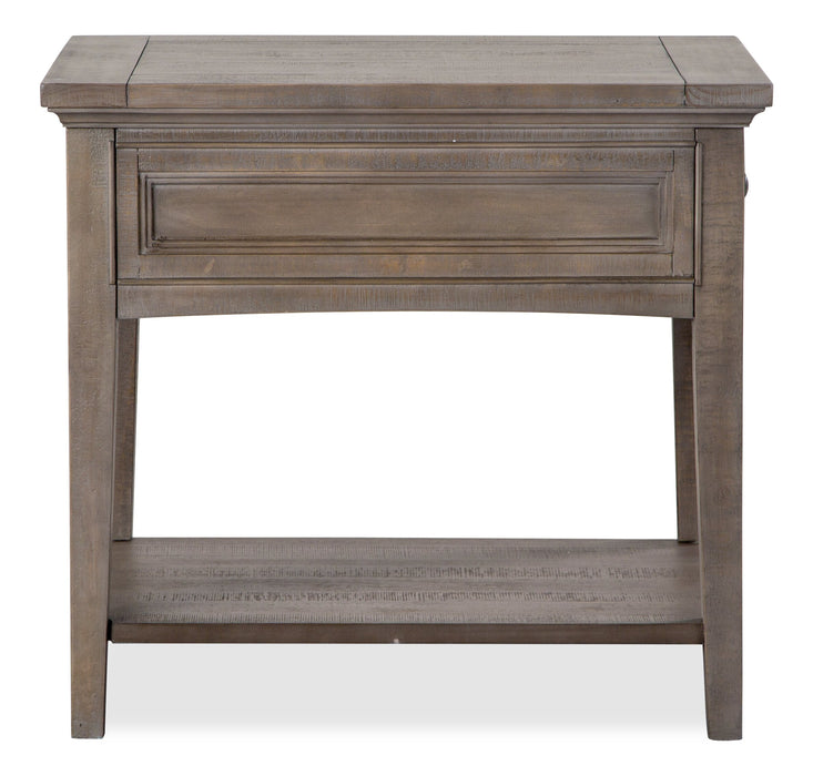 Hanson 20” Traditional Pine End Table with Storage - Dovetail Grey