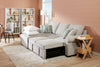 Scott Living Haven 2-Piece Left-Facing Chenille Fabric Sleeper Sectional with Storage Chaise - Grey | Sofa-lit sectionnel de gauche Haven de Scott Living 2 pièces en tissu de chenille avec fauteuil long de rangement - gris