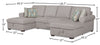 Scott Living Haven 3-Piece Chenille Fabric Sleeper Sectional with Two Storage Chaises - Grey | Sofa-lit sectionnel Haven de Scott Living 3 pièces en tissu de chenille avec 2 fauteuils longs de rangement - gris