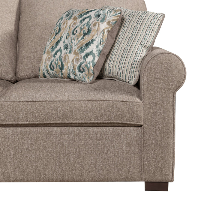 Scott Living Haven 2-Piece Left-Facing Chenille Fabric Sleeper Sectional with Storage Chaise - Taupe