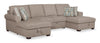Scott Living Haven 3-Piece Chenille Fabric Sleeper Sectional with Two Storage Chaises - Taupe | Sofa-lit sectionnel Haven de Scott Living 3 pièces en tissu de chenille avec 2 fauteuils longs de rangement - taupe