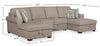 Scott Living Haven 3-Piece Chenille Fabric Sleeper Sectional with Two Storage Chaises - Taupe | Sofa-lit sectionnel Haven de Scott Living 3 pièces en tissu de chenille avec 2 fauteuils longs de rangement - taupe