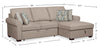 Scott Living Haven 2-Piece Right-Facing Chenille Fabric Sleeper Sectional with Storage Chaise - Taupe | Sofa-lit sectionnel de droite Haven de Scott Living 2 pièces en tissu de chenille avec fauteuil long de rangement - taupe