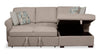 Scott Living Haven 2-Piece Right-Facing Chenille Fabric Sleeper Sectional with Storage Chaise - Taupe | Sofa-lit sectionnel de droite Haven de Scott Living 2 pièces en tissu de chenille avec fauteuil long de rangement - taupe