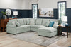 Scott Living Haven 3-Piece Right-Facing Chenille Fabric Sleeper Sectional with Storage Chaise - Seafoam Blue | Sofa-lit sectionnel de droite Haven de Scott Living 3 pièces en tissu de chenille avec fauteuil long de rangement - bleu écume de mer