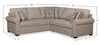 Scott Living Haven 2-Piece Right-Facing Chenille Fabric Sleeper Sectional - Taupe | Sofa-lit sectionnel de droite Haven de Scott Living 2 pièces en tissu de chenille - taupe