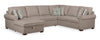 Scott Living Haven 3-Piece Left-Facing Chenille Fabric Sleeper Sectional with Storage Chaise - Taupe | Sofa-lit sectionnel de gauche Haven de Scott Living 3 pièces en tissu de chenille avec fauteuil long de rangement - taupe