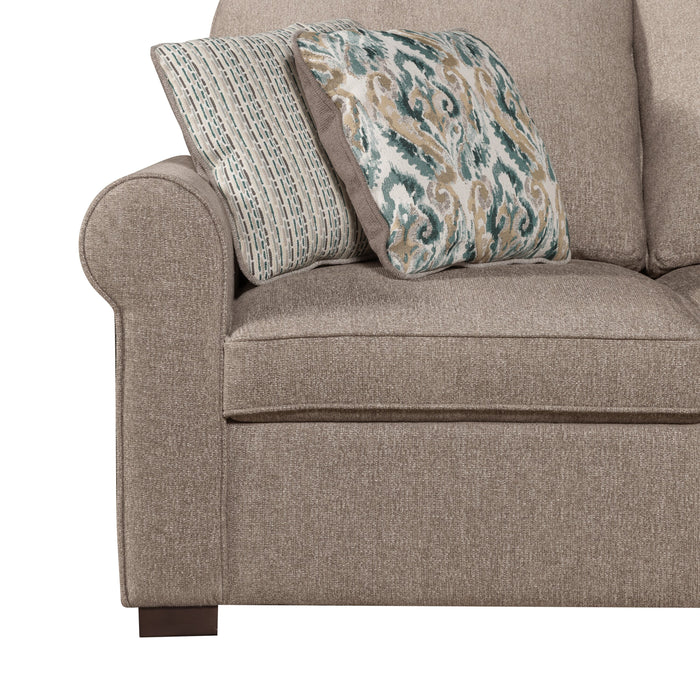 Scott Living Haven 3-Piece Right-Facing Chenille Fabric Sleeper Sectional with Storage Chaise - Taupe