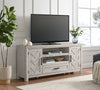 Scott Living Hayward 70” Modern TV Stand with Storage and Cable Management for TVs up to 75” - White | Meuble pour téléviseur moderne Scott Living Hayward de 70 po avec rangement et système de gestion des câbles pour téléviseurs jusqu’à 75 po - blanc