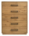 Scott Living Henri Bedroom Chest of Drawers, 5-Drawer, 38.2\"W x 50.3\"H, Wood - Brown