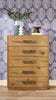 Scott Living Henri Bedroom Chest of Drawers, 5-Drawer, 38.2"W x 50.3"H, Wood - Brown | Commode verticale Henri de Scott Living de 38,2 po (L) x 50,3 po (H) à 5 tiroirs en bois pour la chambre à coucher - brune