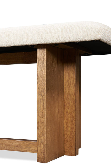 Scott Living Henri Dining Bench with Polyester Fabric, Wood, 68\"W - Brown