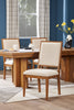 Scott Living Henri Dining Chair with Polyester Fabric, Wood - Brown & Cream | Chaise de salle à manger Henri de Scott Living en bois avec tissu de polyester - brune et crème