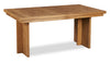 Scott Living Henri Dining Table with 66-84\"W Extension, Wood, Trestle Base - Brown