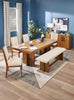 Scott Living Henri Dining Table with 66-84"W Extension, Wood, Trestle Base - Brown | Table de salle à manger Henri de Scott Living de 66 po à 84 po (L) en bois avec rallonge et base à tréteaux - brune