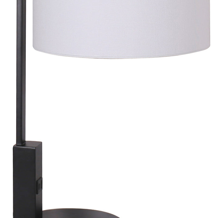 Kort & Co. Jax Matte Black and Gold 2-Piece Set - with Table and Floor Lamp and USB Charging
