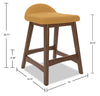 Jovi Counter-Height Stool with Linen-Look Fabric, 24"H, Wood - Mustard | Tabouret 24 po Jovi de hauteur comptoir en tissu d’apparence lin et en bois - moutarde