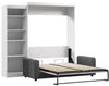 Bestar Pur Queen 5-Shelf Murphy Bed with Sofa - White|Grand lit escamotable Pur de Bestar avec 5 tablettes et sofa - blanc