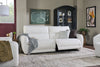 Cindy Crawford Home Kailyn 92" Fabric Power Reclining Sofa with Power Headrests - Beige  | Sofa à inclinaison électrique Kailyn de Cindy Crawford Home de 92 po en tissu avec appuie-têtes électriques- beige