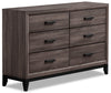 Kate Bedroom 6-Drawer Dresser, 58"W x 37"H - Grey/Brown | Commode Kate de 58 po (L) x 37 po (H) à 6 tiroirs pour la chambre à coucher - gris-brun