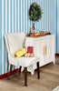 Shea Wing-Back Dining Chair with Linen-Look Fabric, Wood - Ivory | Chaise de salle à manger Shea à oreilles en tissu d’apparence lin et en bois - ivoire