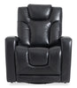 Kenzo 35" Leather-Look Fabric Swivel Glider Reclining Chair - Black | Fauteuil pivotant, coulissant et inclinable Kenzo de 35 po en tissu d’apparence cuir - noir