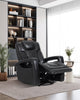 Kenzo 35" Leather-Look Fabric Swivel Glider Reclining Chair - Black | Fauteuil pivotant, coulissant et inclinable Kenzo de 35 po en tissu d’apparence cuir - noir