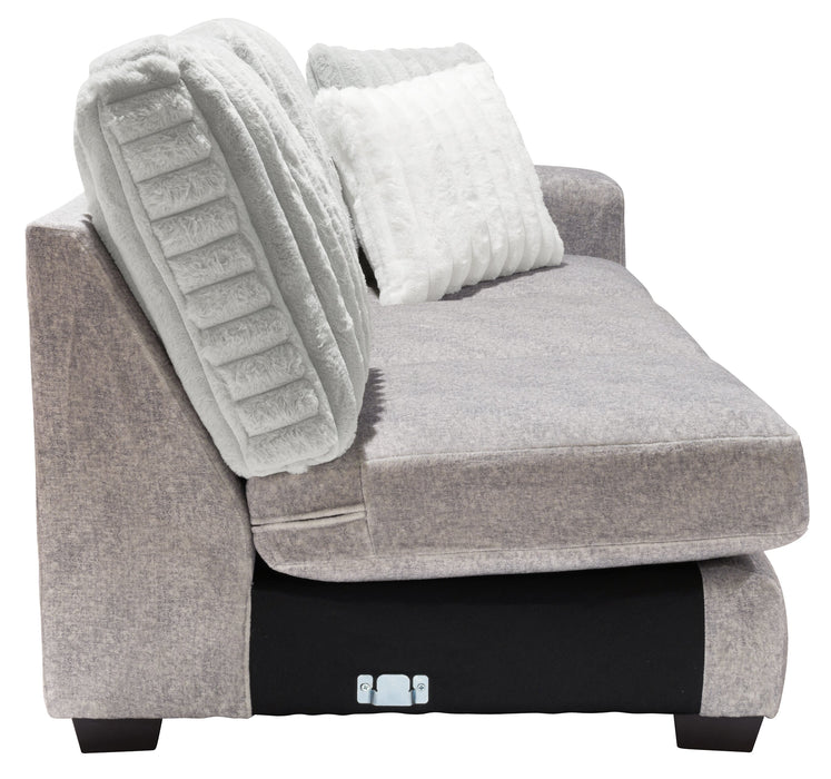 Made in Canada Koda 2-Piece Left-Facing Chenille Fabric Sectional with Reversible Cushions - Plush Paloma Grey