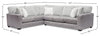 Made in Canada Koda 2-Piece Left-Facing Chenille Fabric Sectional with Reversible Cushions - Plush Paloma Grey | Sofa sectionnel de gauche Koda 2 pièces fabriqué au Canada en tissu de chenille avec coussins réversibles - gris Paloma luxueux
